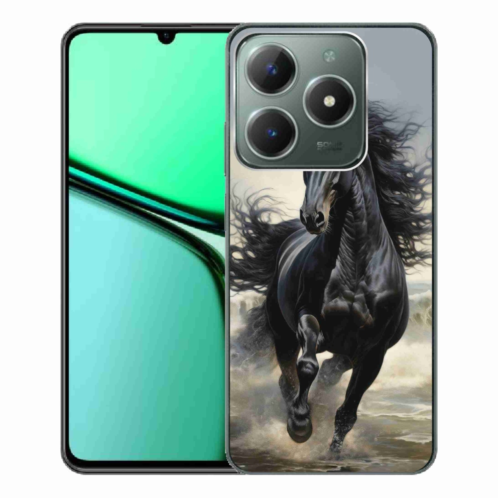 Gélový kryt mmCase na Realme C61 - bežiaci čierny kôň