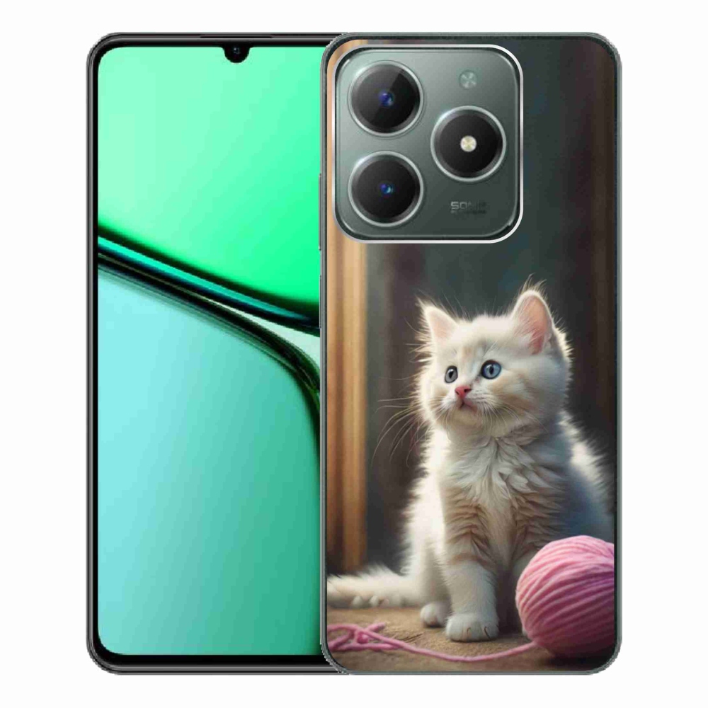 Gélový kryt mmCase na Realme C61 - biele mačiatko 2