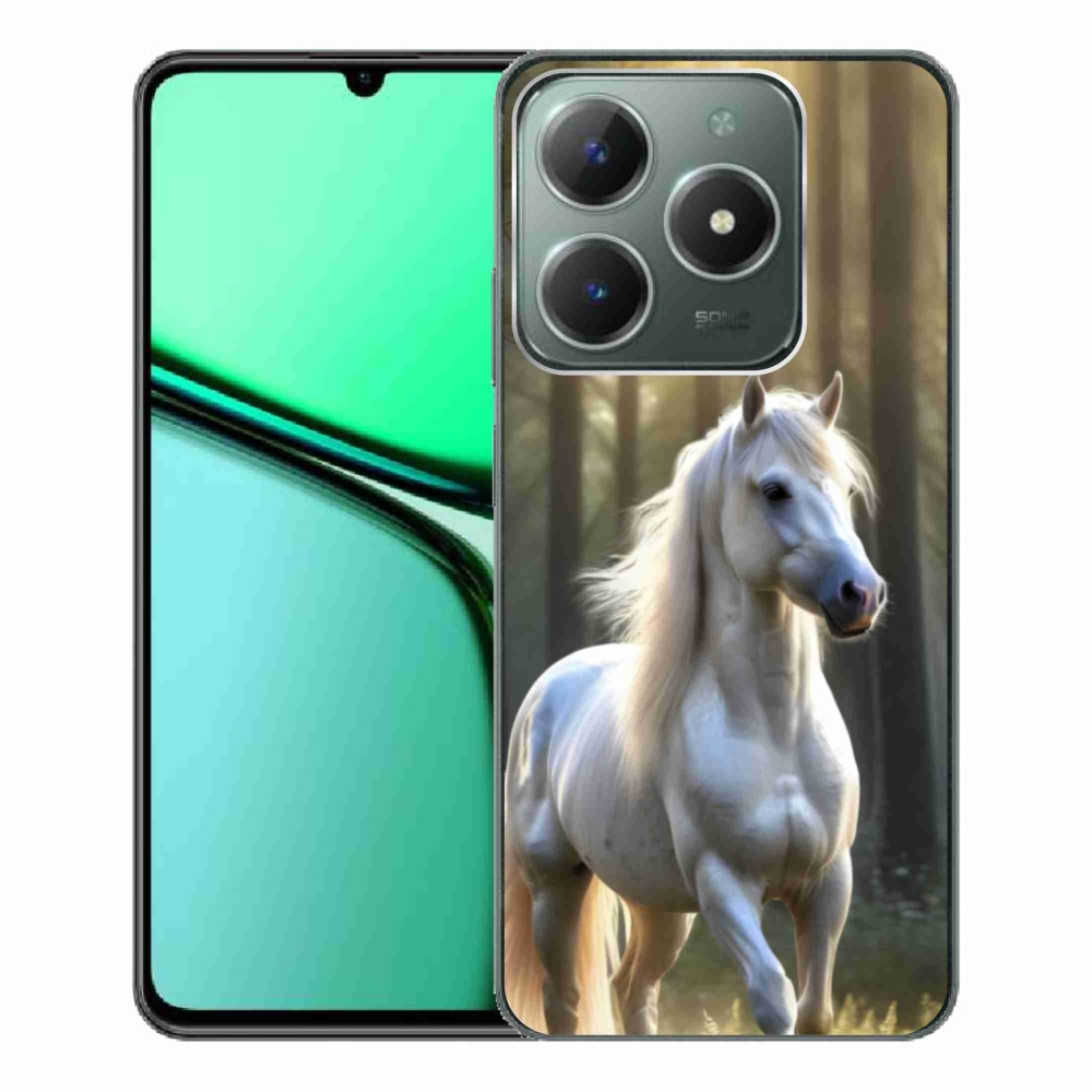 Gélový kryt mmCase na Realme C61 - biely kôň 3