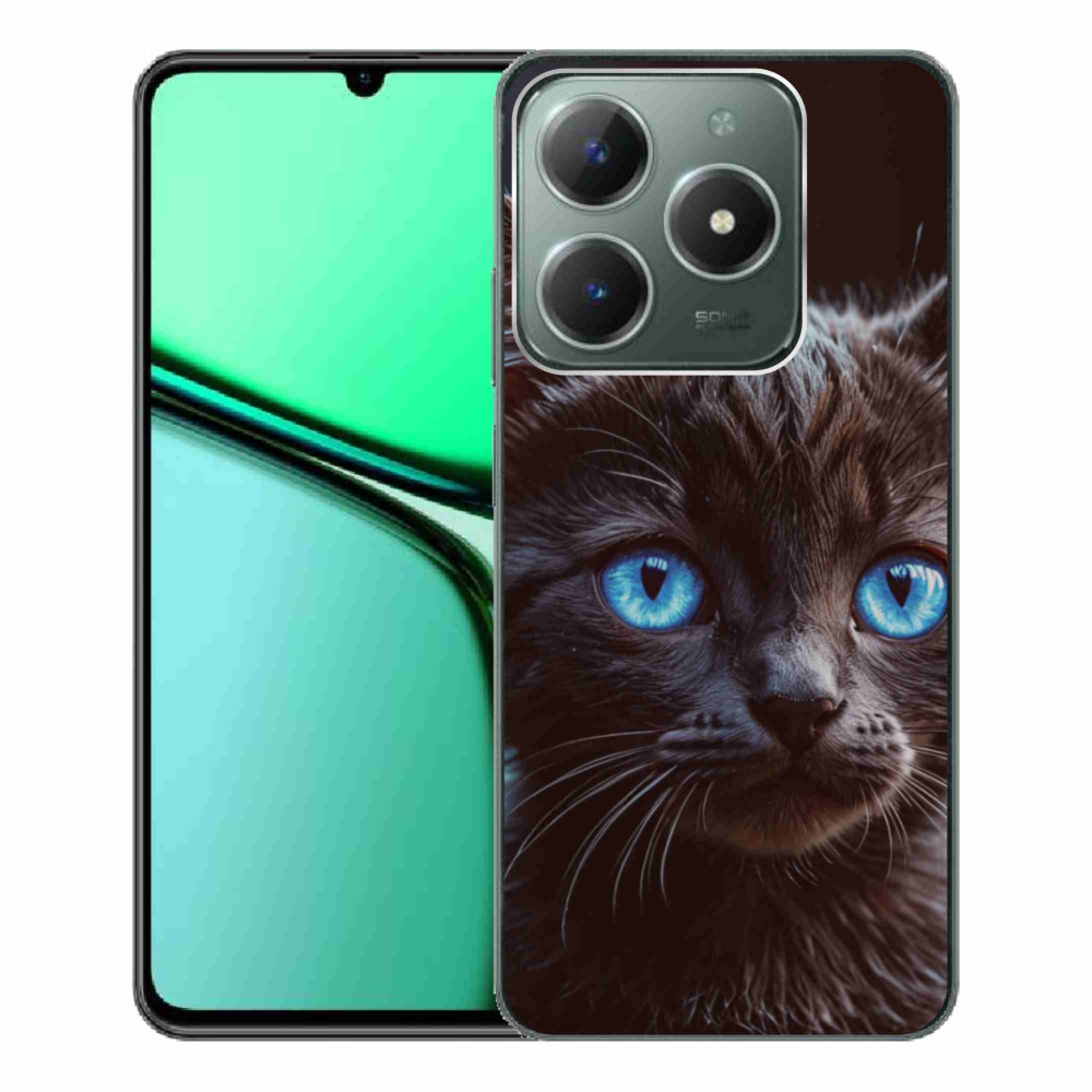 Gélový kryt mmCase na Realme C61 - čierne mačiatko 2