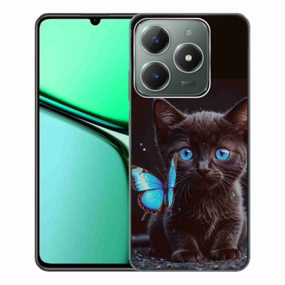 Gélový kryt mmCase na Realme C61 - čierne mačiatko 3