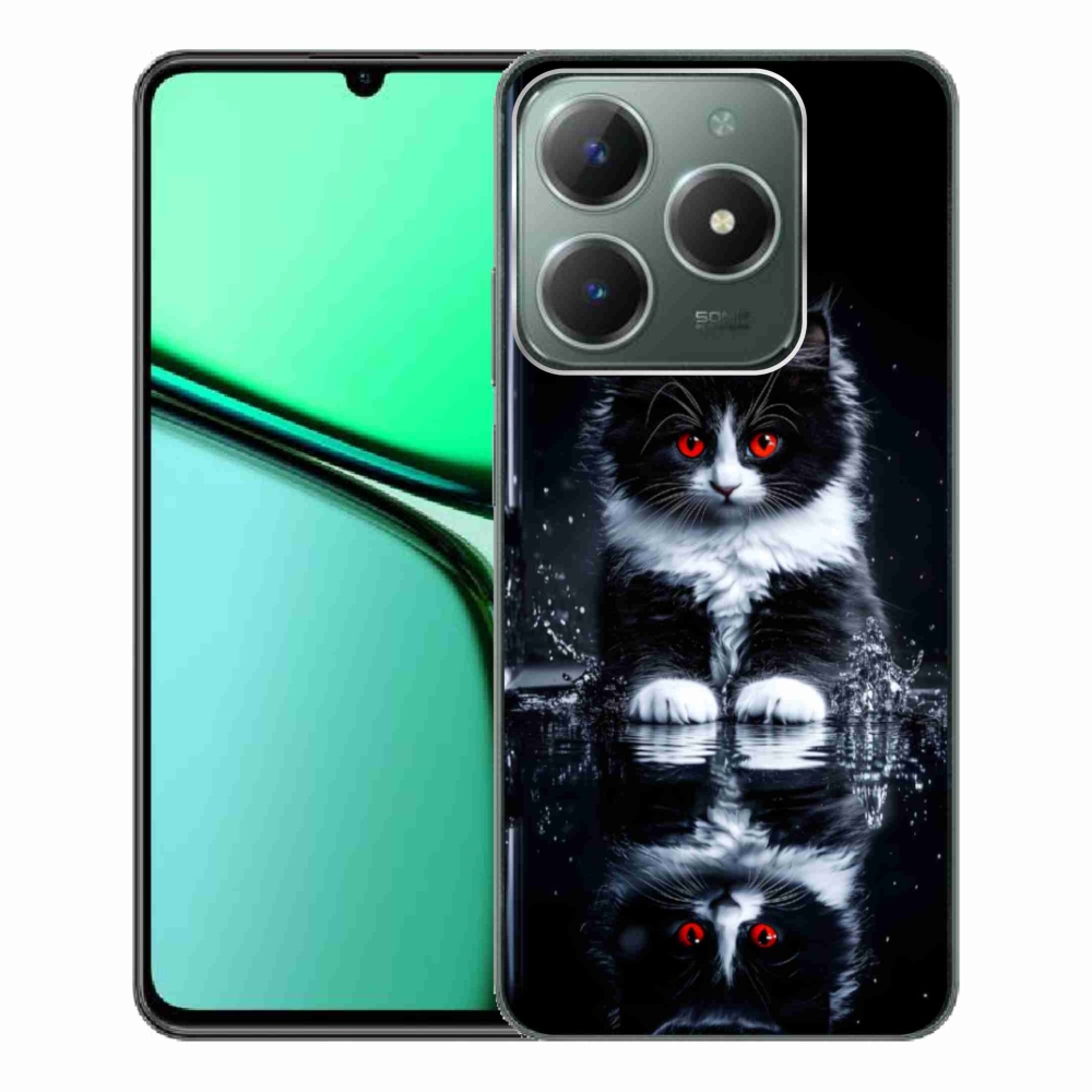 Gélový kryt mmCase na Realme C61 - čiernobiele mačiatko