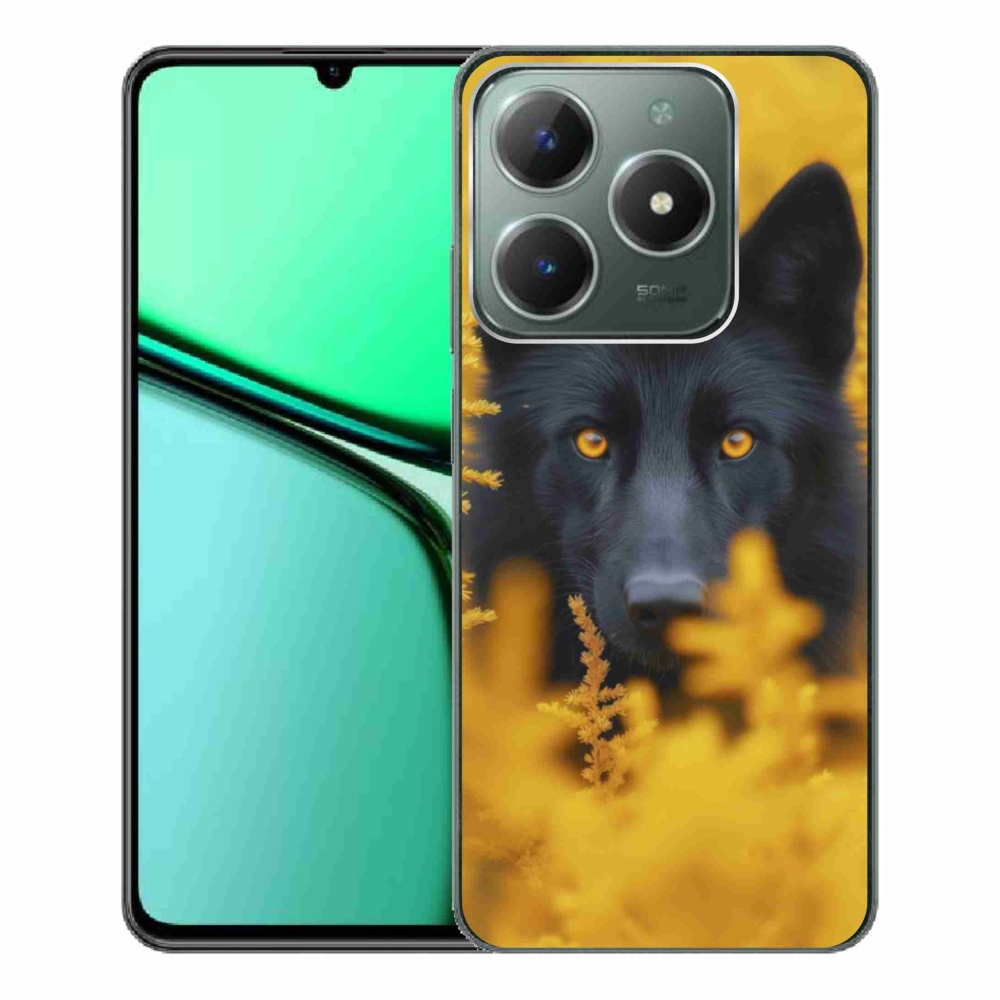 Gélový kryt mmCase na Realme C61 - čierny vlk 2