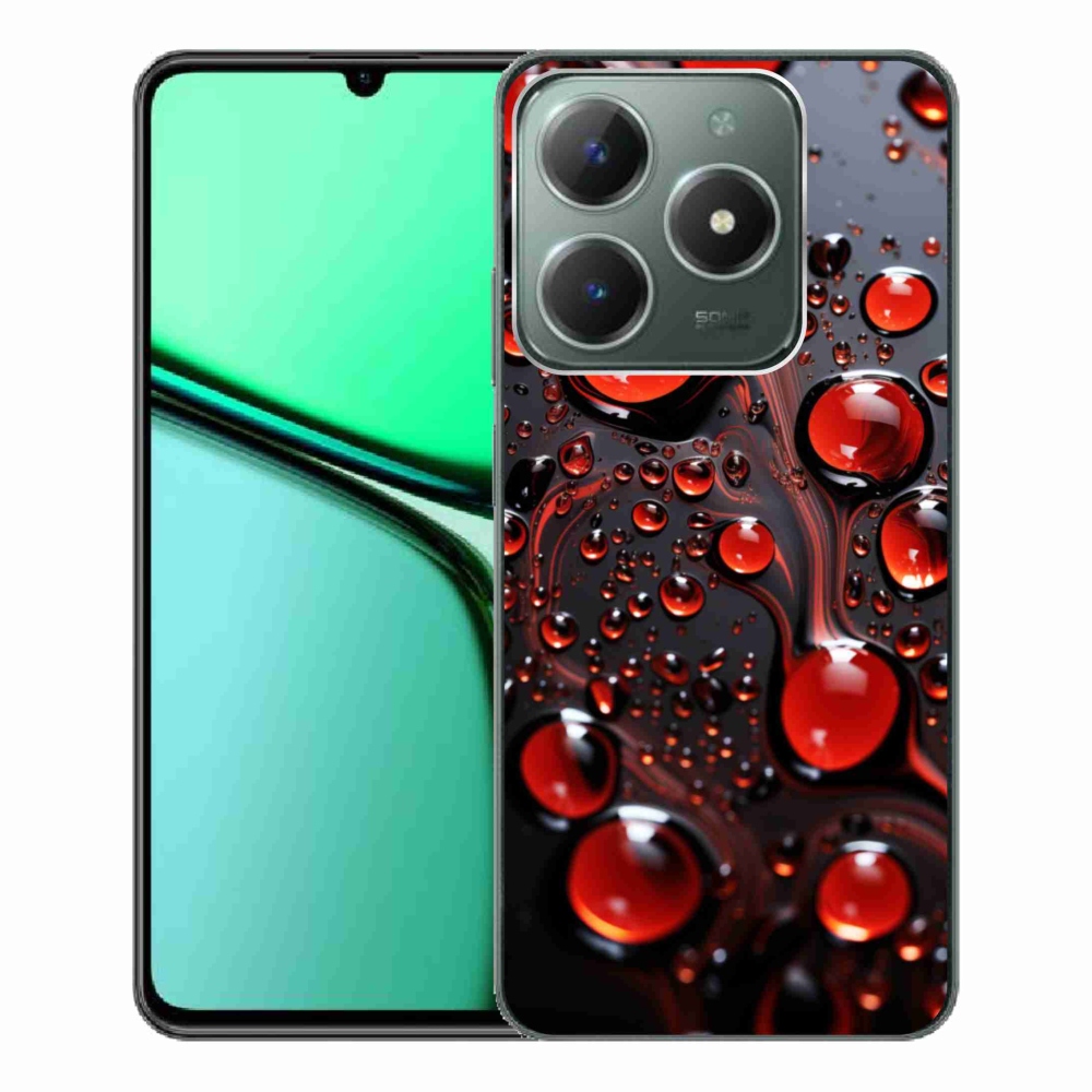 Gélový kryt mmCase na Realme C61 - červené kvapky 2