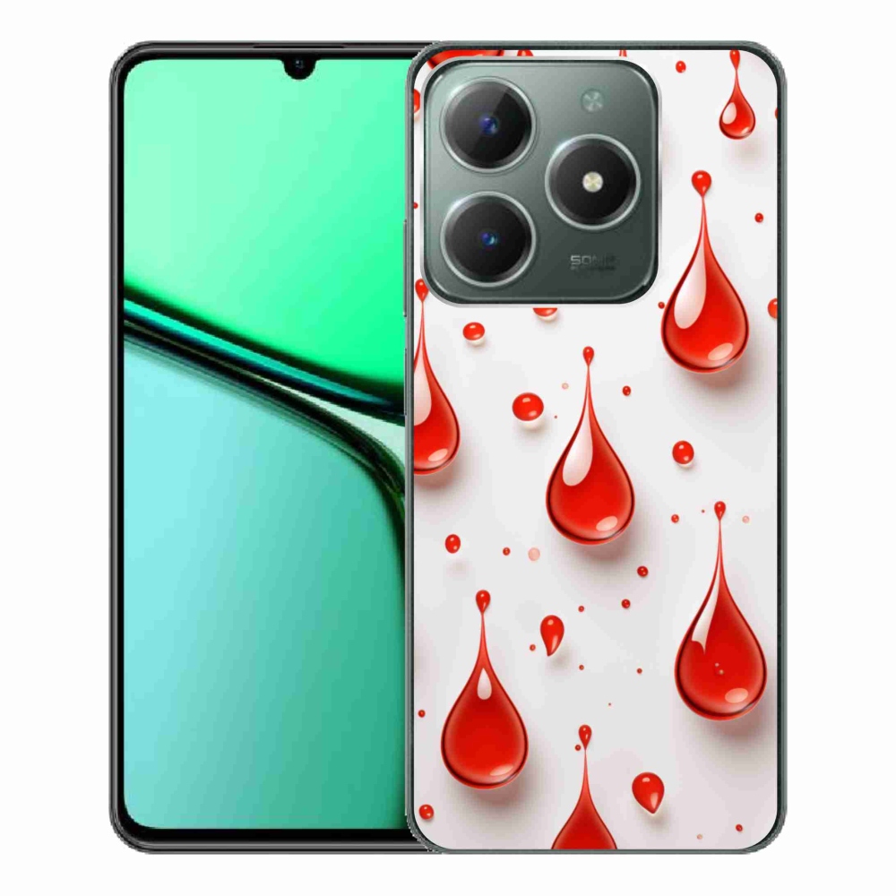 Gélový kryt mmCase na Realme C61 - červené kvapky