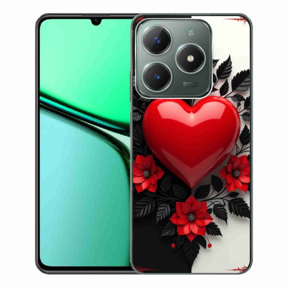 Gélový kryt mmCase na Realme C61 - červené srdce