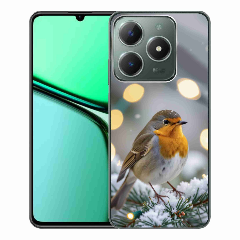 Gélový kryt mmCase na Realme C61 - červienka v zime