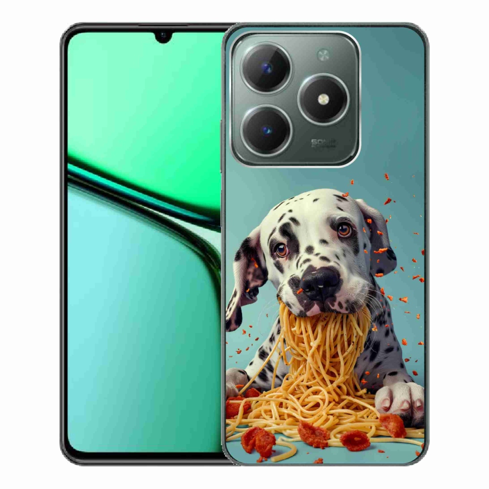 Gélový kryt mmCase na Realme C61 - dalmatín a špagety