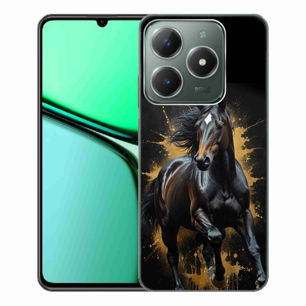 Gélový kryt mmCase na Realme C61 - elegantný čierny žrebec