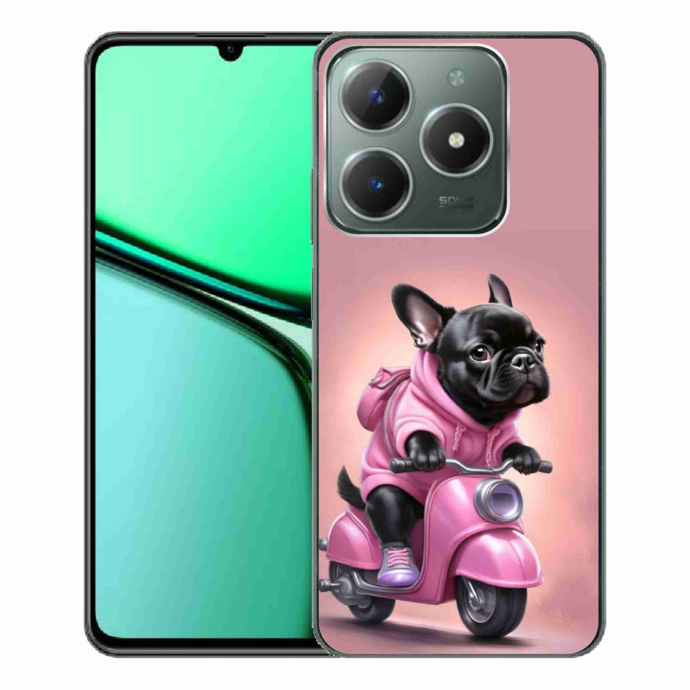 Gélový kryt mmCase na Realme C61 - francúzsky buldoček na skútri