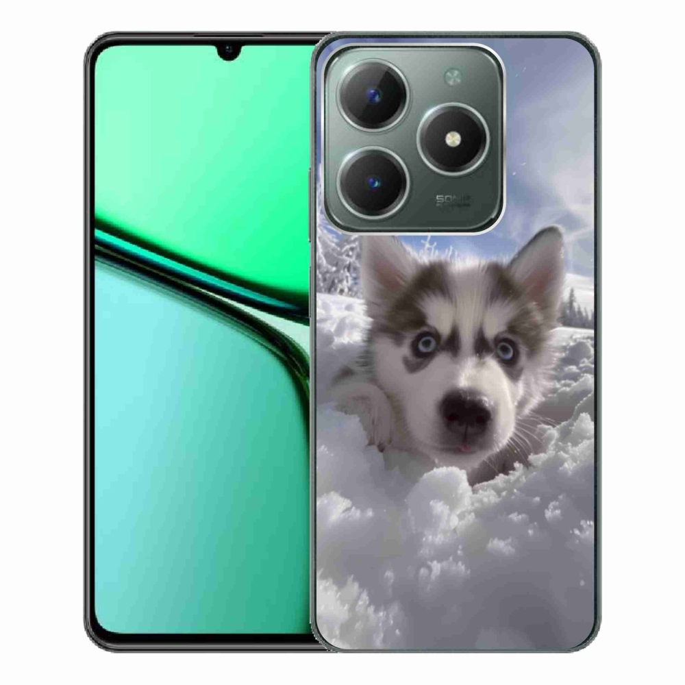 Gélový kryt mmCase na Realme C61 - husky v snehu