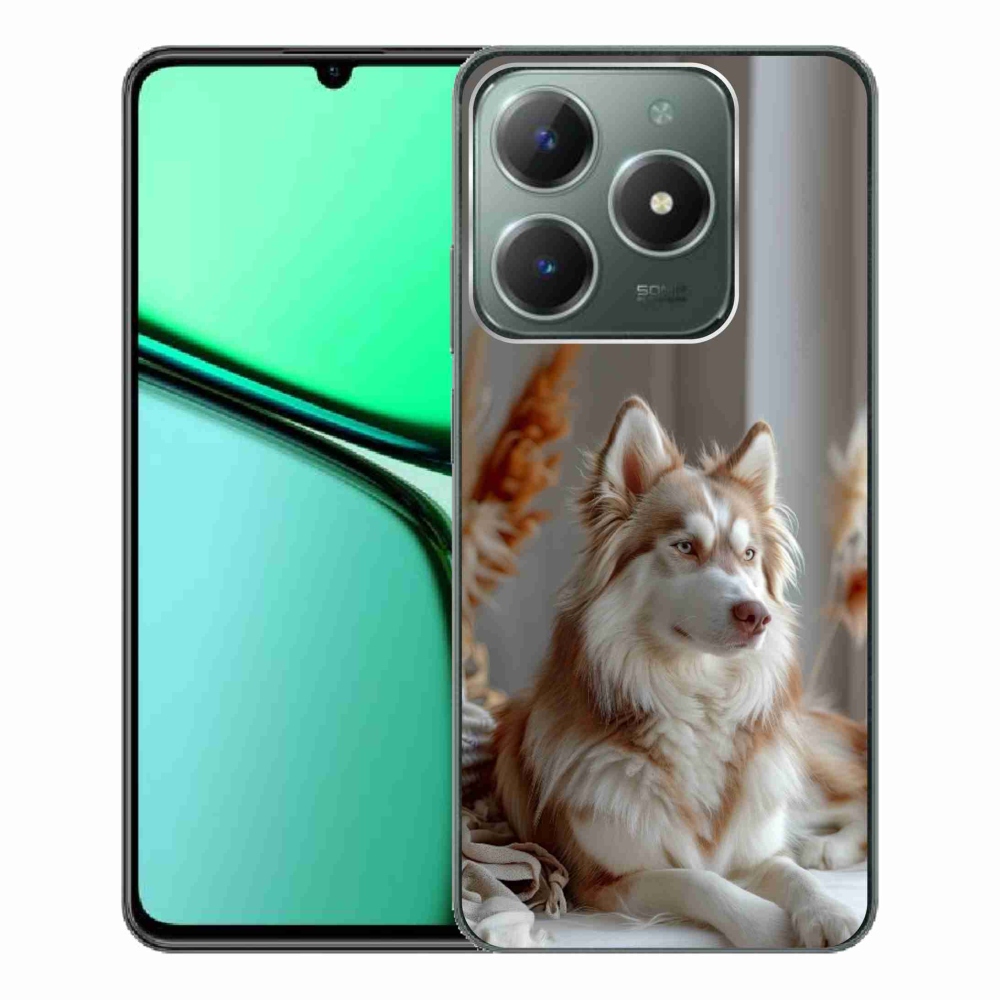 Gélový kryt mmCase na Realme C61 - pokojný sibírsky husky