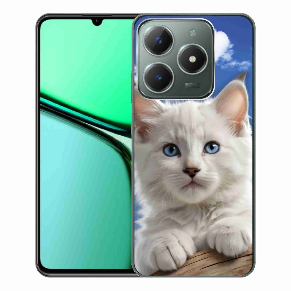 Gélový kryt mmCase na Realme C61 - mačiatko a oblaky