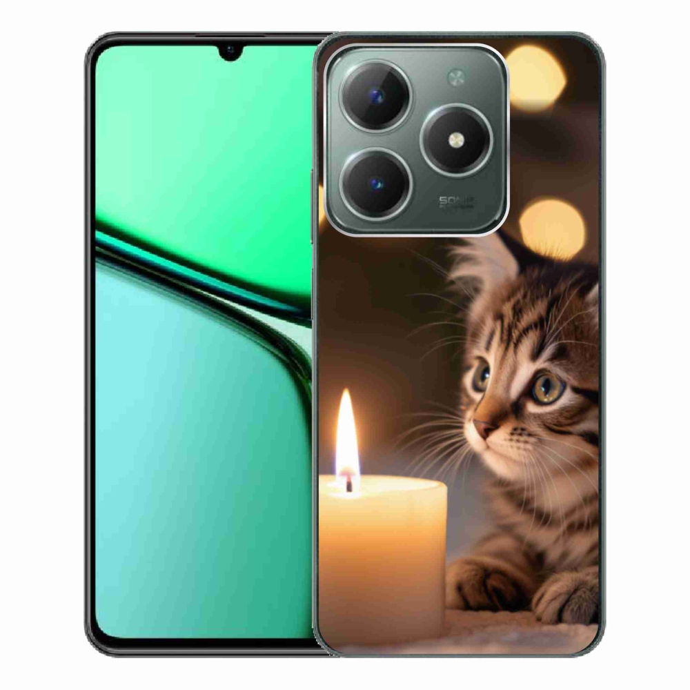 Gélový kryt mmCase na Realme C61 - mačiatko a sviečka