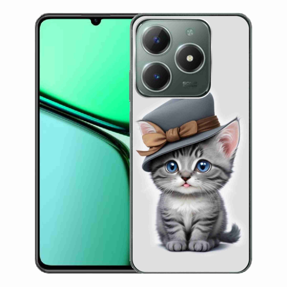 Gélový kryt mmCase na Realme C61 - mačiatko s klobúkom