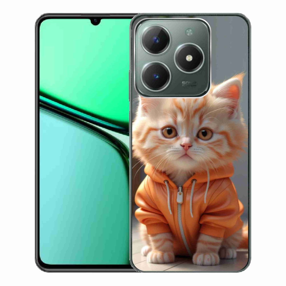 Gélový kryt mmCase na Realme C61 - mačiatko v mikine