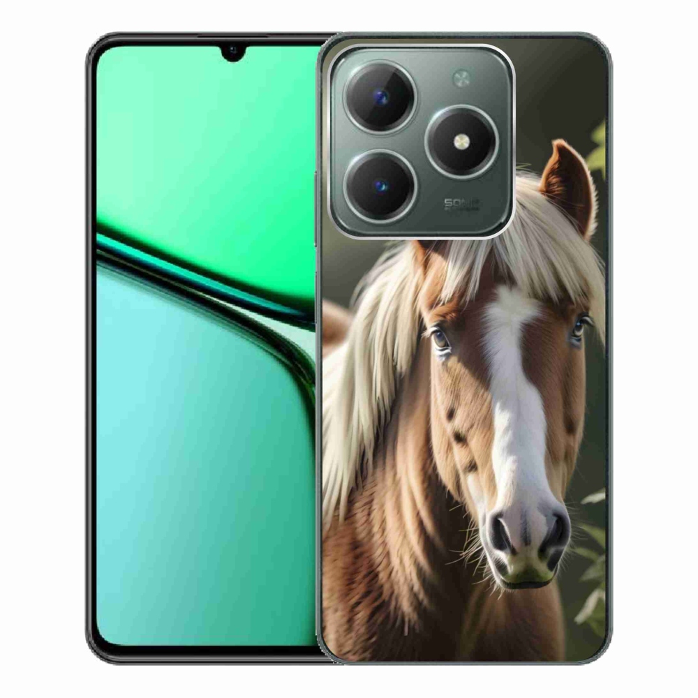 Gélový kryt mmCase na Realme C61 - kôň so svetlou hrivou