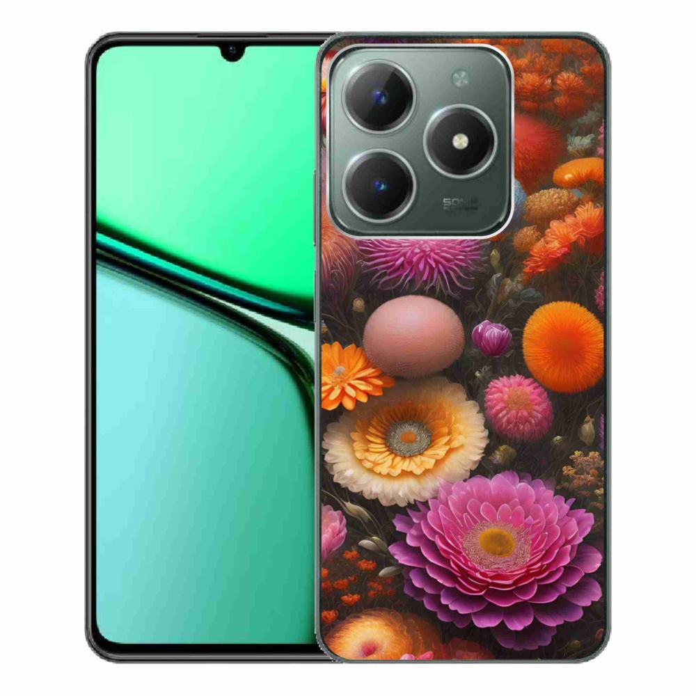 Gélový kryt mmCase na Realme C61 - kvetinová kompozícia