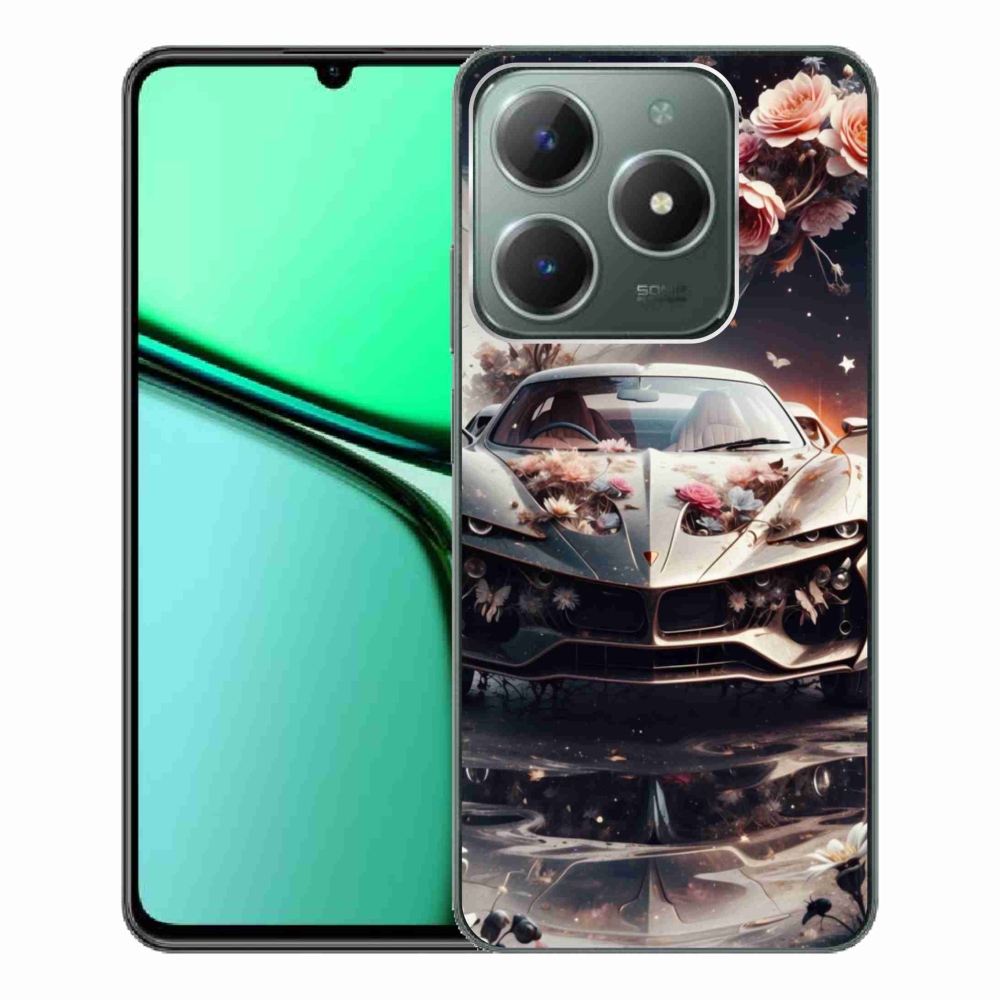 Gélový kryt mmCase na Realme C61 - kvetinové športové vozidlo