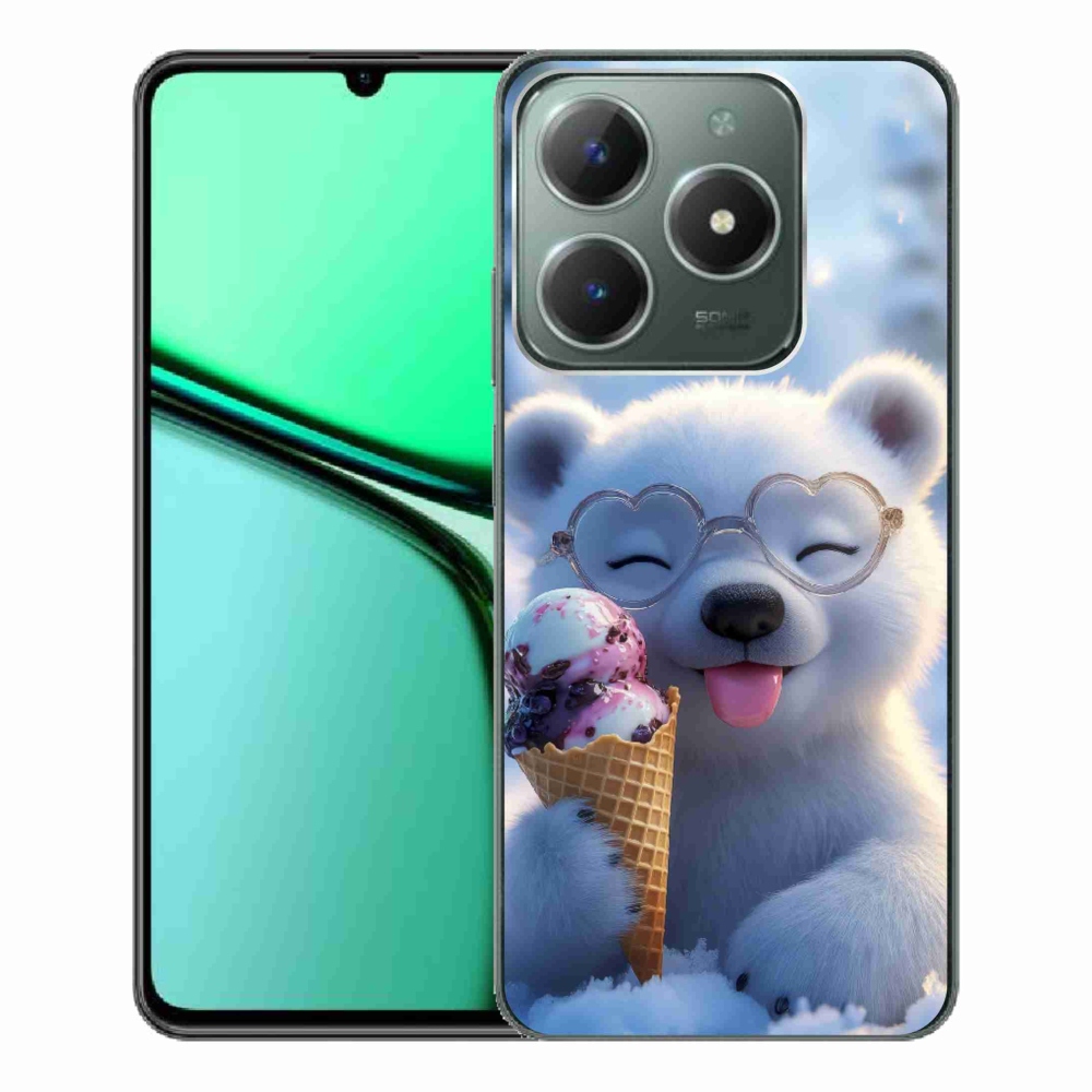 Gélový kryt mmCase na Realme C61 - medvedík so zmrzlinou