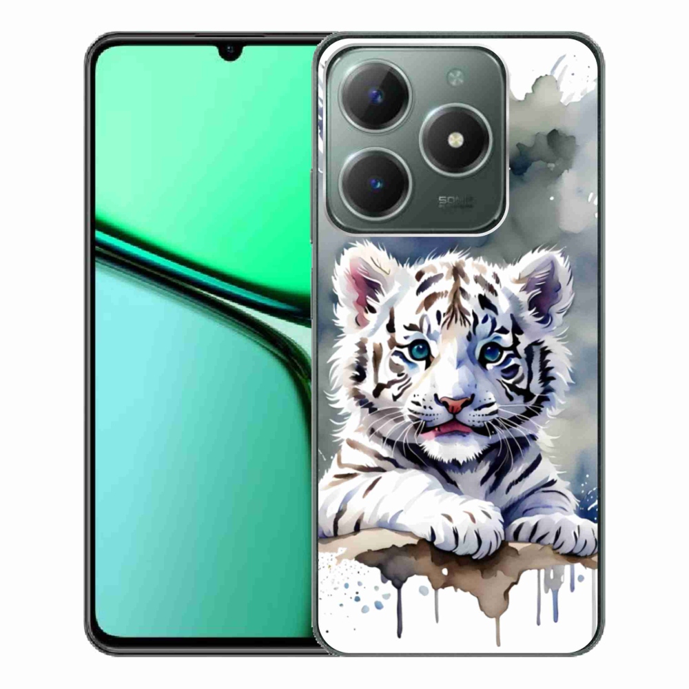 Gélový kryt mmCase na Realme C61 - mláďa bieleho tigra