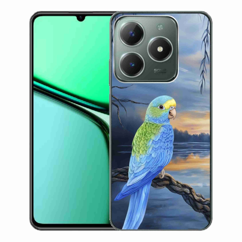 Gélový kryt mmCase na Realme C61 - modrý papagáj
