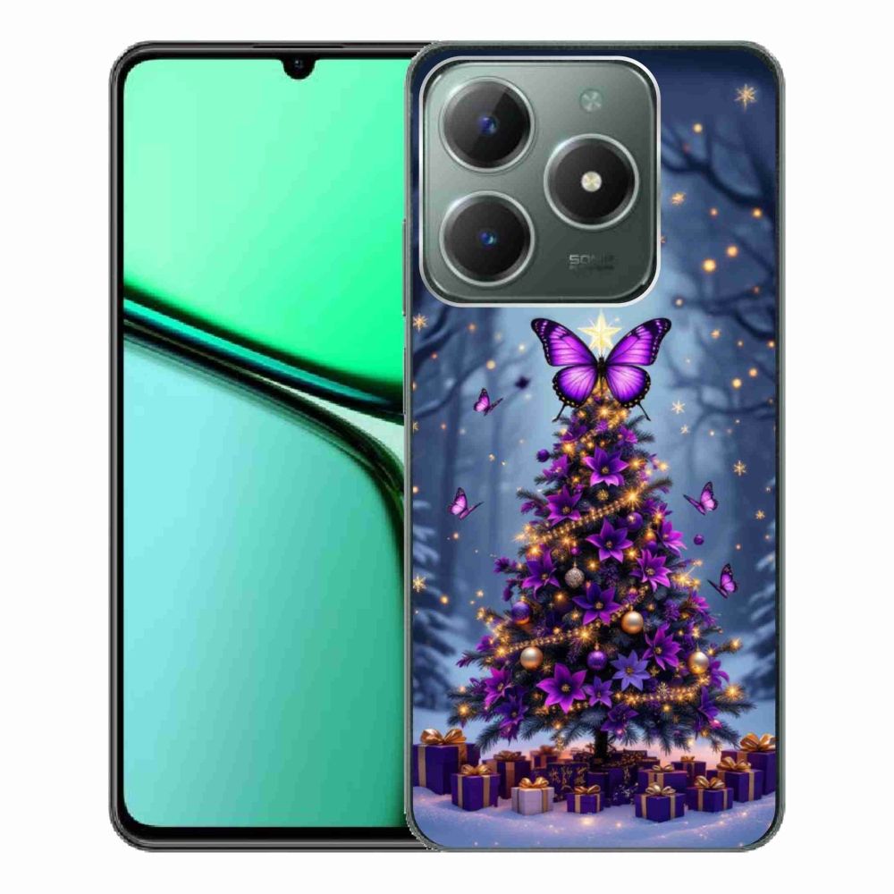 Gélový kryt mmCase na Realme C61 - motýlí vianočný stromček