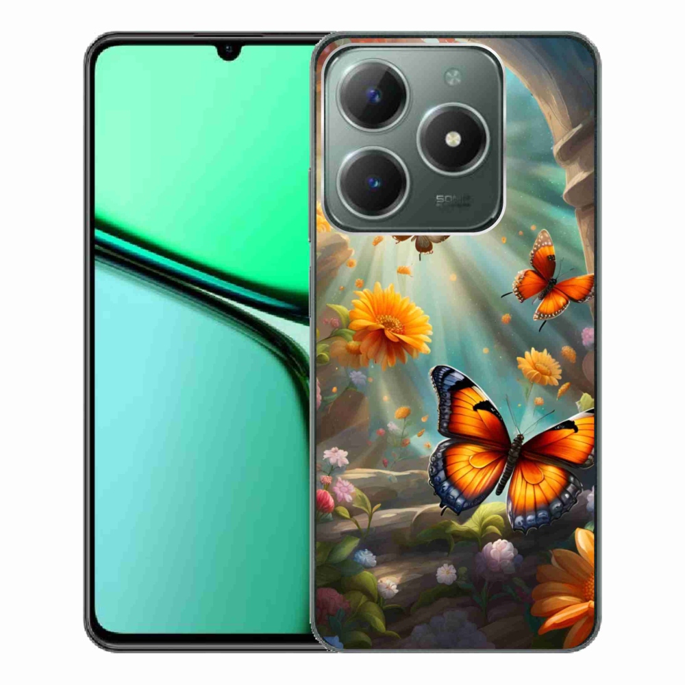 Gélový kryt mmCase na Realme C61 - motýlia záhrada 2