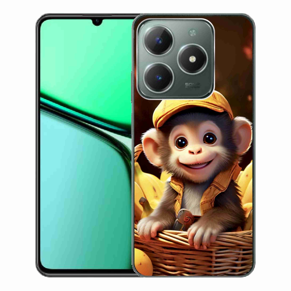 Gélový kryt mmCase na Realme C61 - opice v košíku