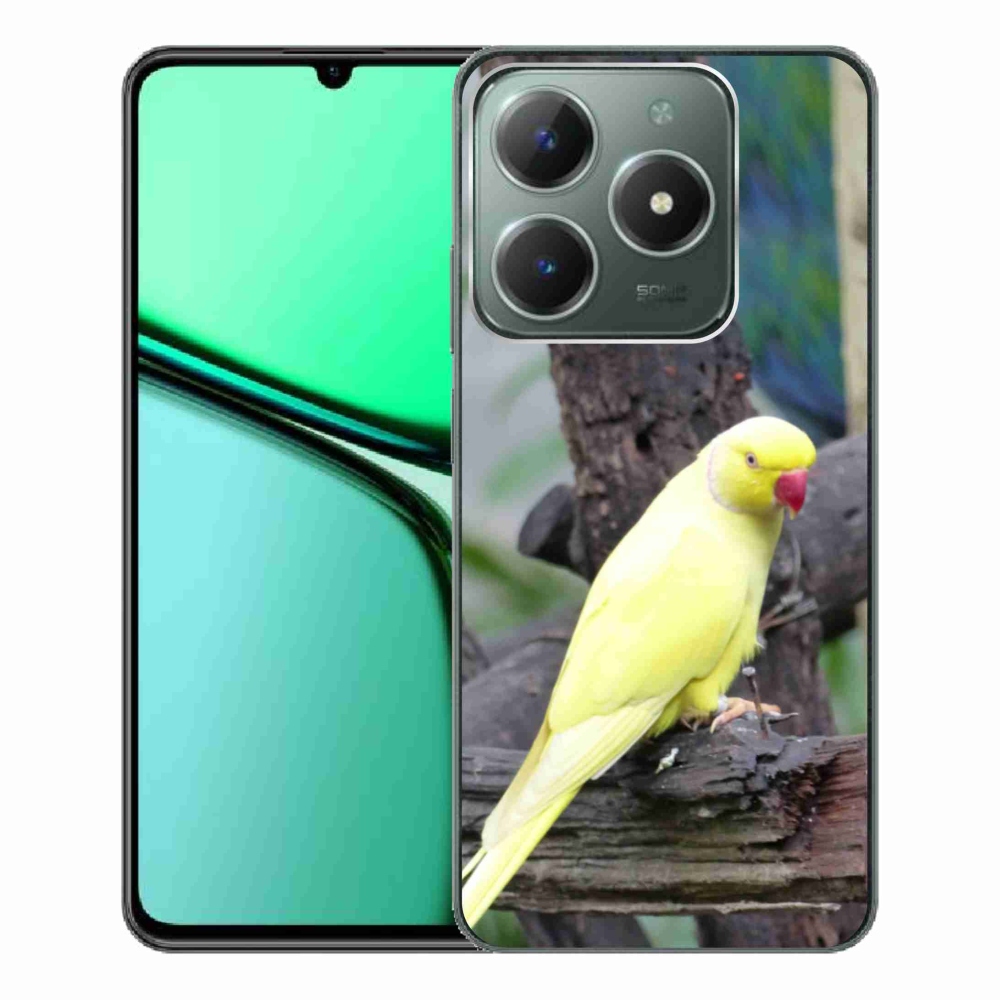Gélový kryt mmCase na Realme C61 - papagáj alexander žltý