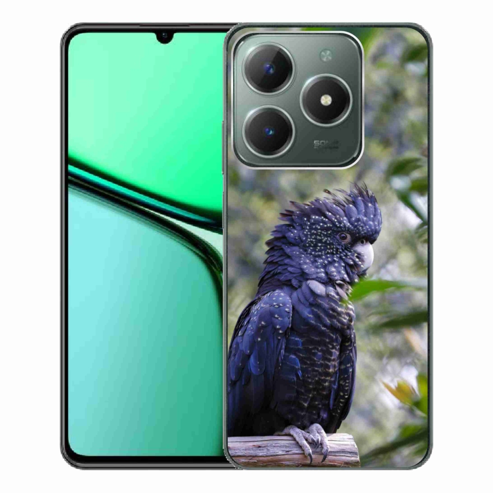 Gélový kryt mmCase na Realme C61 - papagáj kakadu čierny