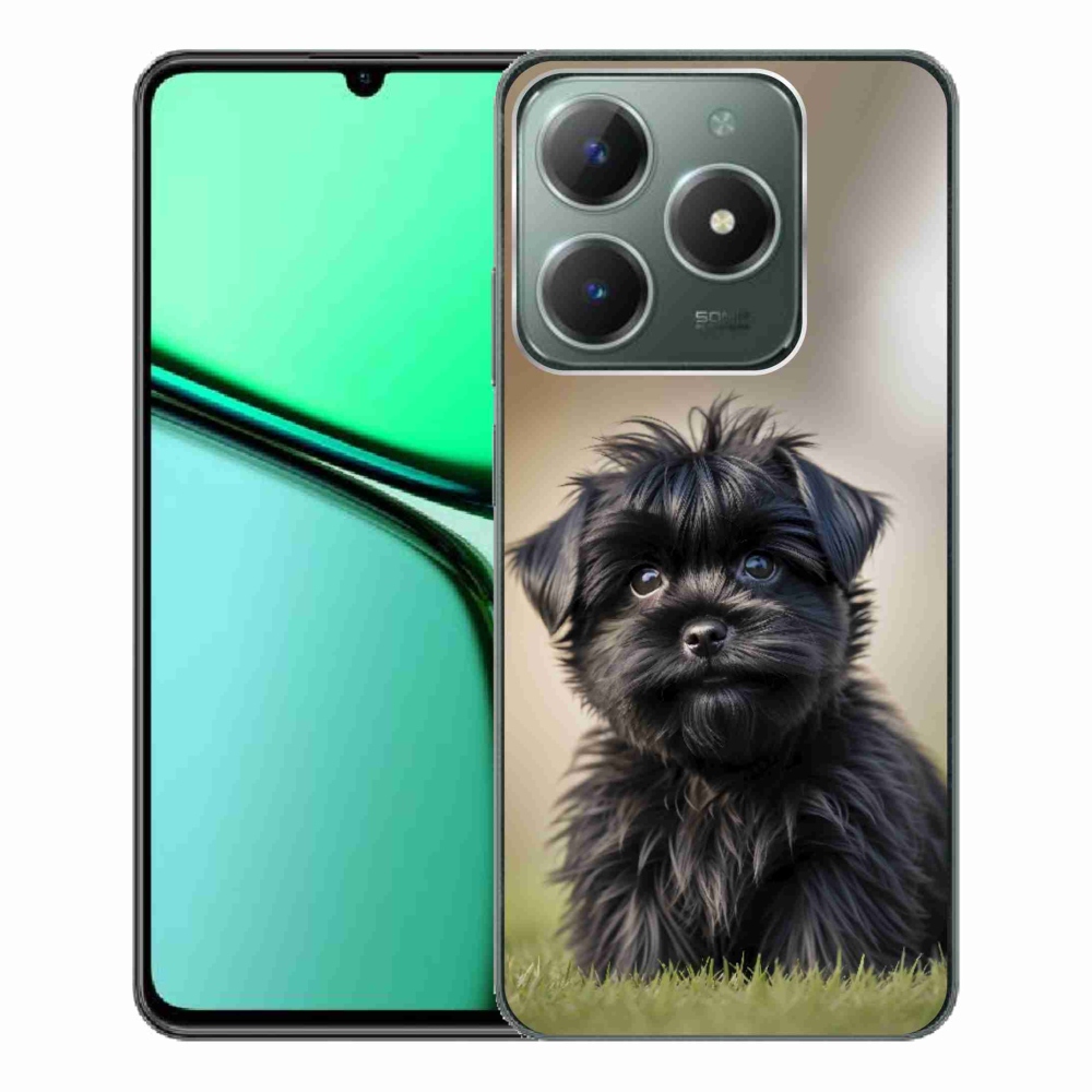Gélový kryt mmCase na Realme C61 - roztomilý čierny psík