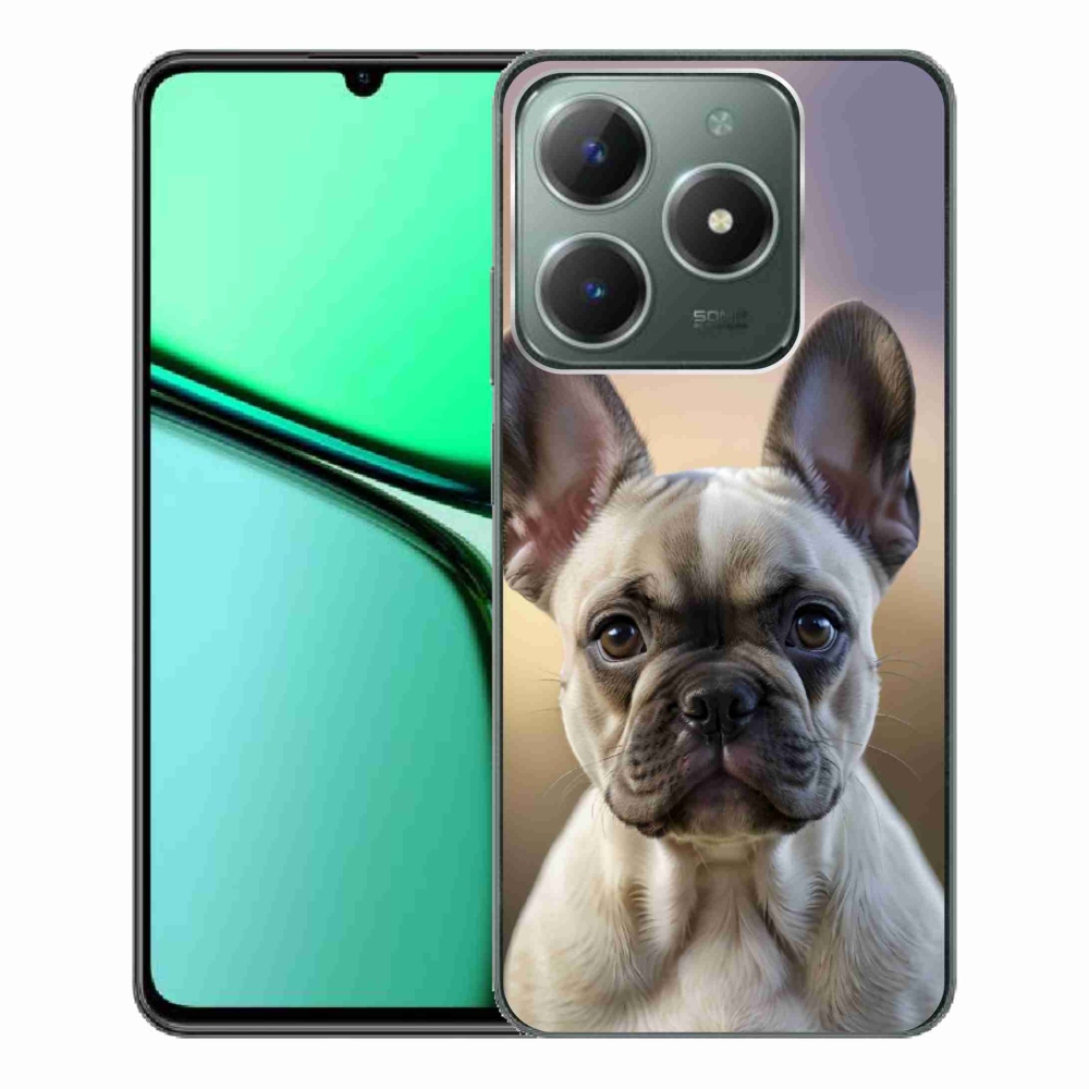 Gélový kryt mmCase na Realme C61 - roztomilý francúzsky buldoček