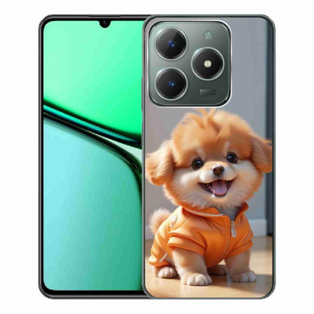 Gélový kryt mmCase na Realme C61 - roztomilý pomeranian v mikine