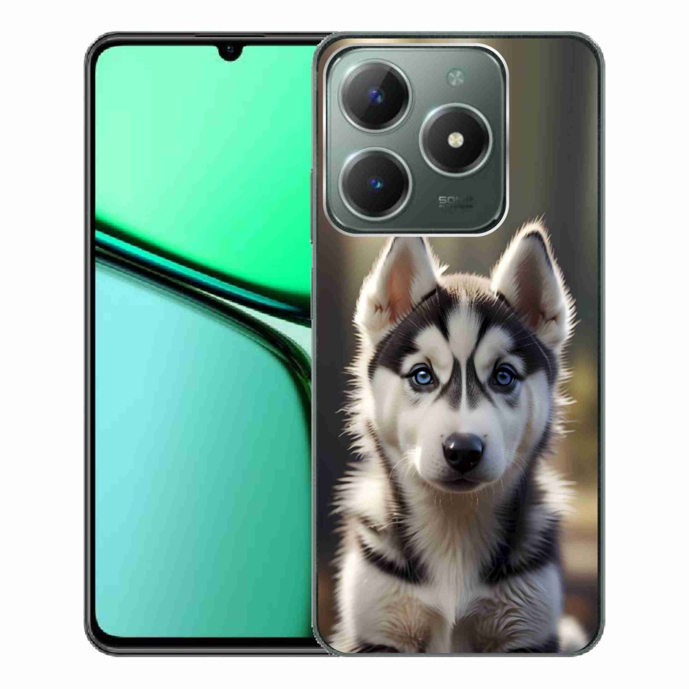 Gélový kryt mmCase na Realme C61 - roztomilý sibírsky husky