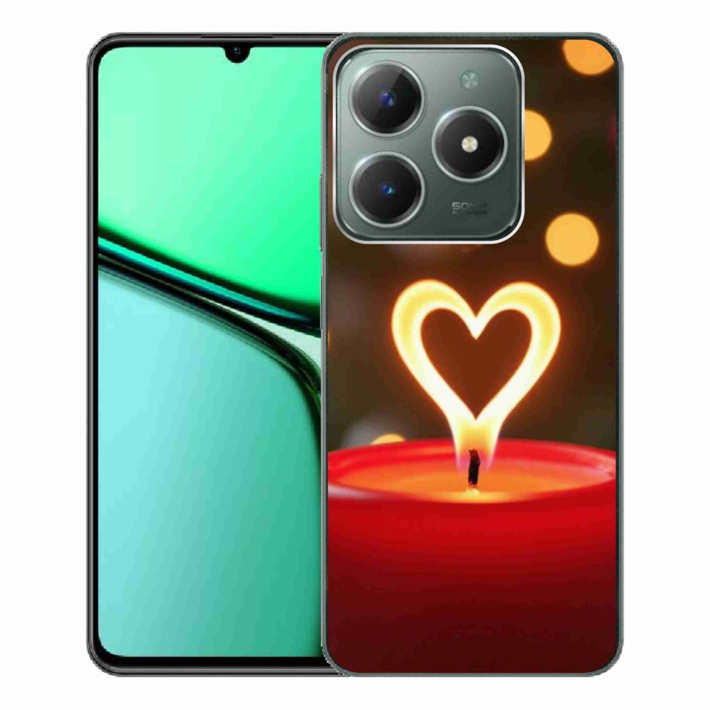Gélový kryt mmCase na Realme C61 - srdce z plameňa
