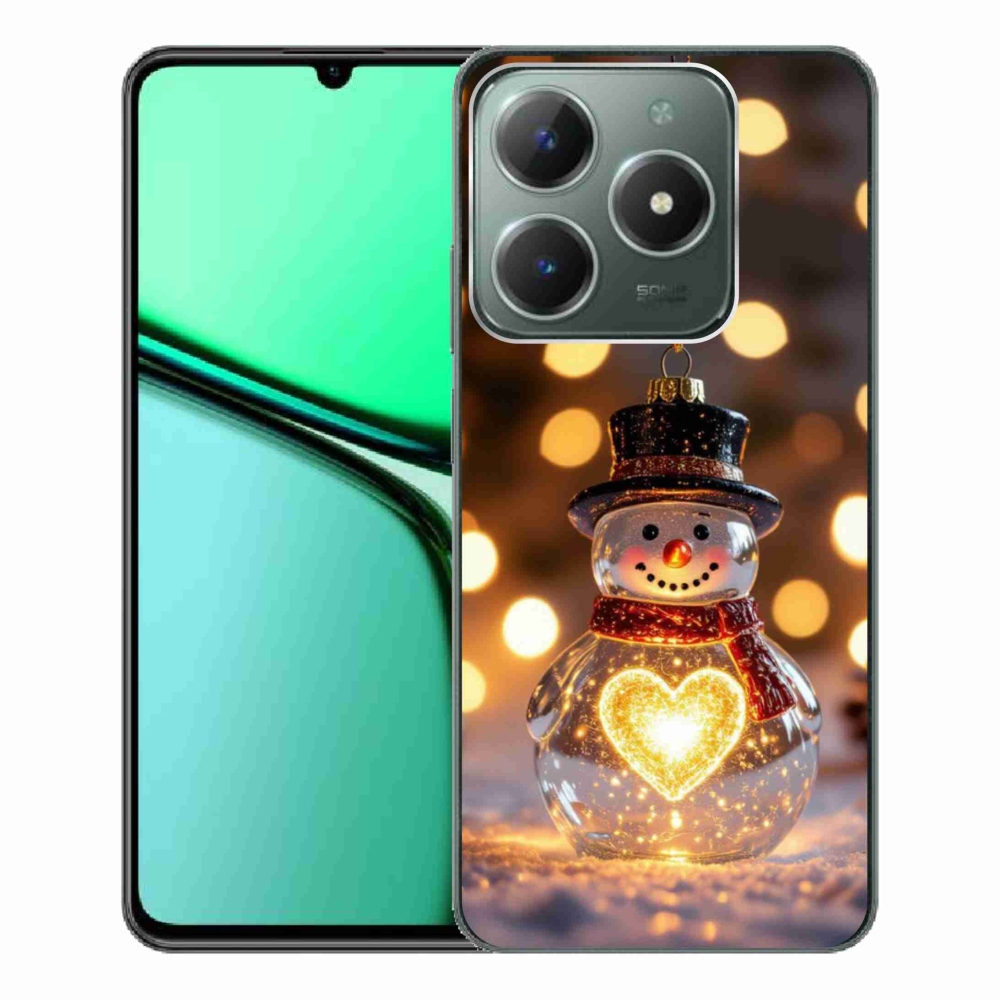 Gélový kryt mmCase na Realme C61 - svietiaci vianočný snehuliak