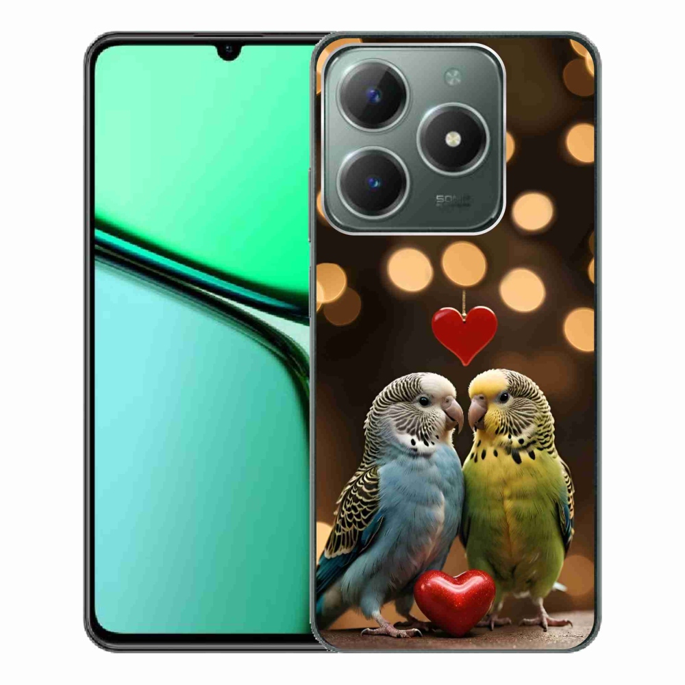 Gélový kryt mmCase na Realme C61 - zamilovaní papagáje