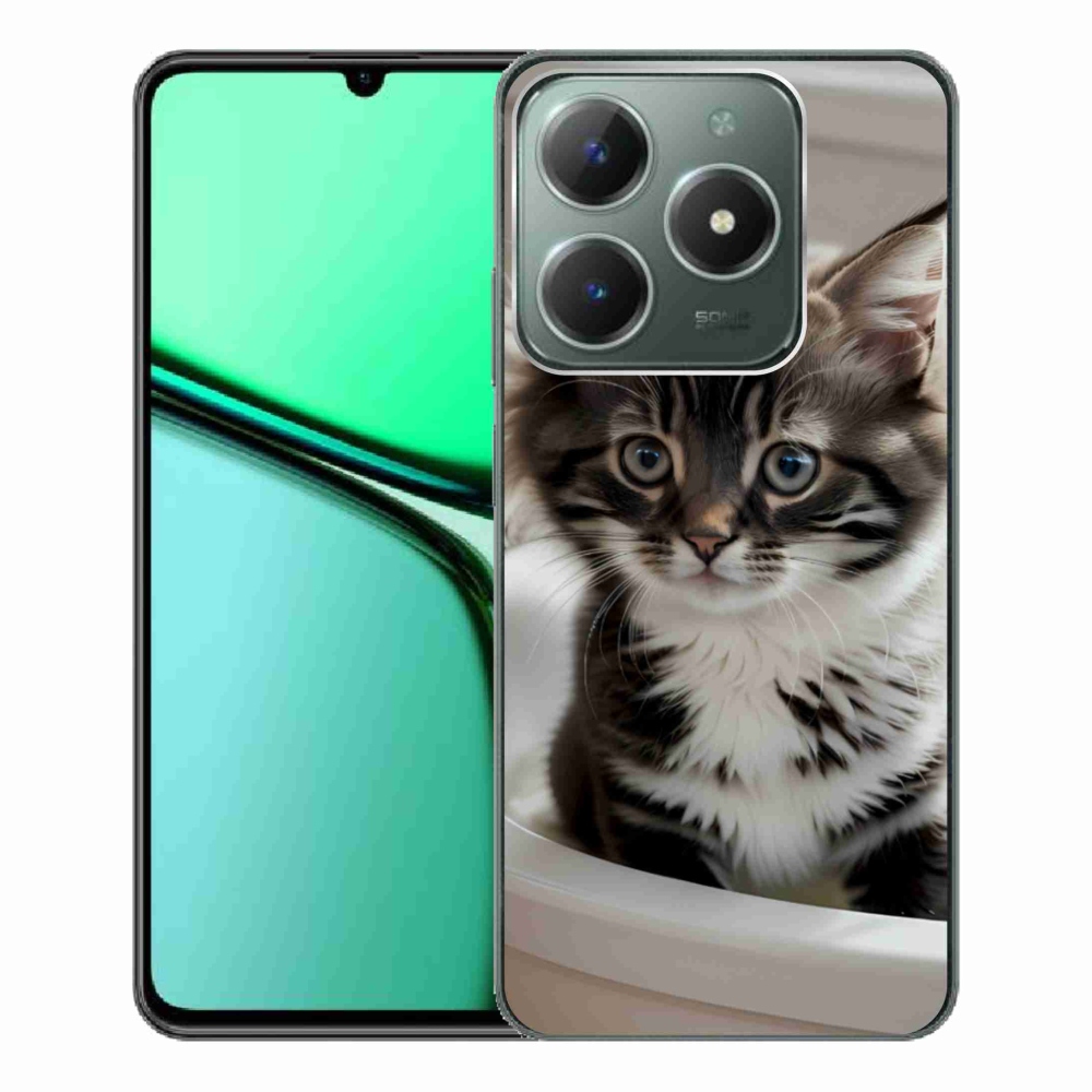 Gélový kryt mmCase na Realme C61 - zvedavé mačiatko