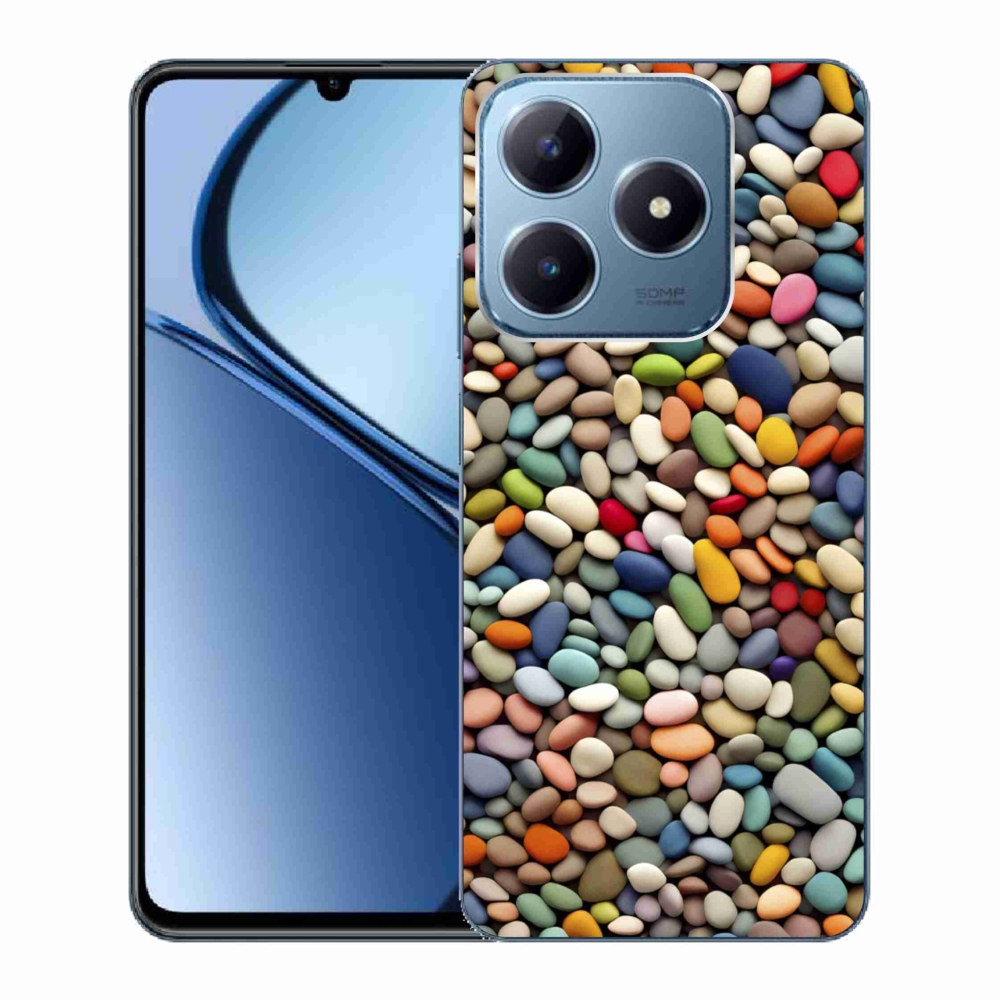 Gélový kryt mmCase na Realme C63 - farebné kamienky 2