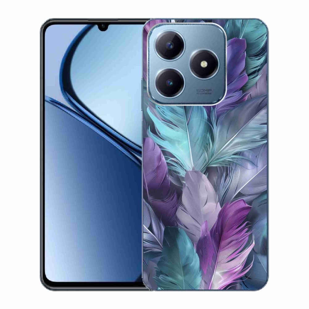 Gélový kryt mmCase na Realme C63 - farebné perie 2