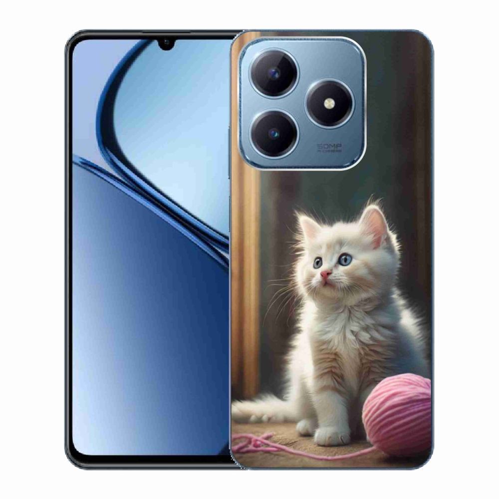 Gélový kryt mmCase na Realme C63 - biele mačiatko 2
