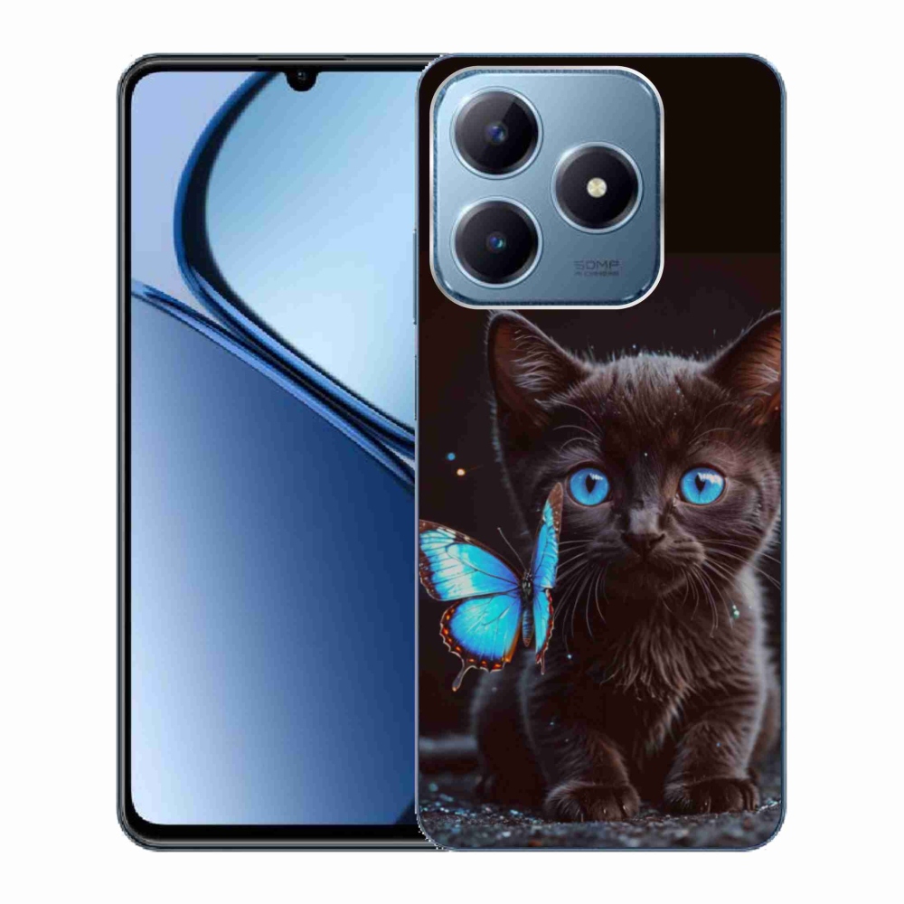 Gélový kryt mmCase na Realme C63 - čierne mačiatko 3