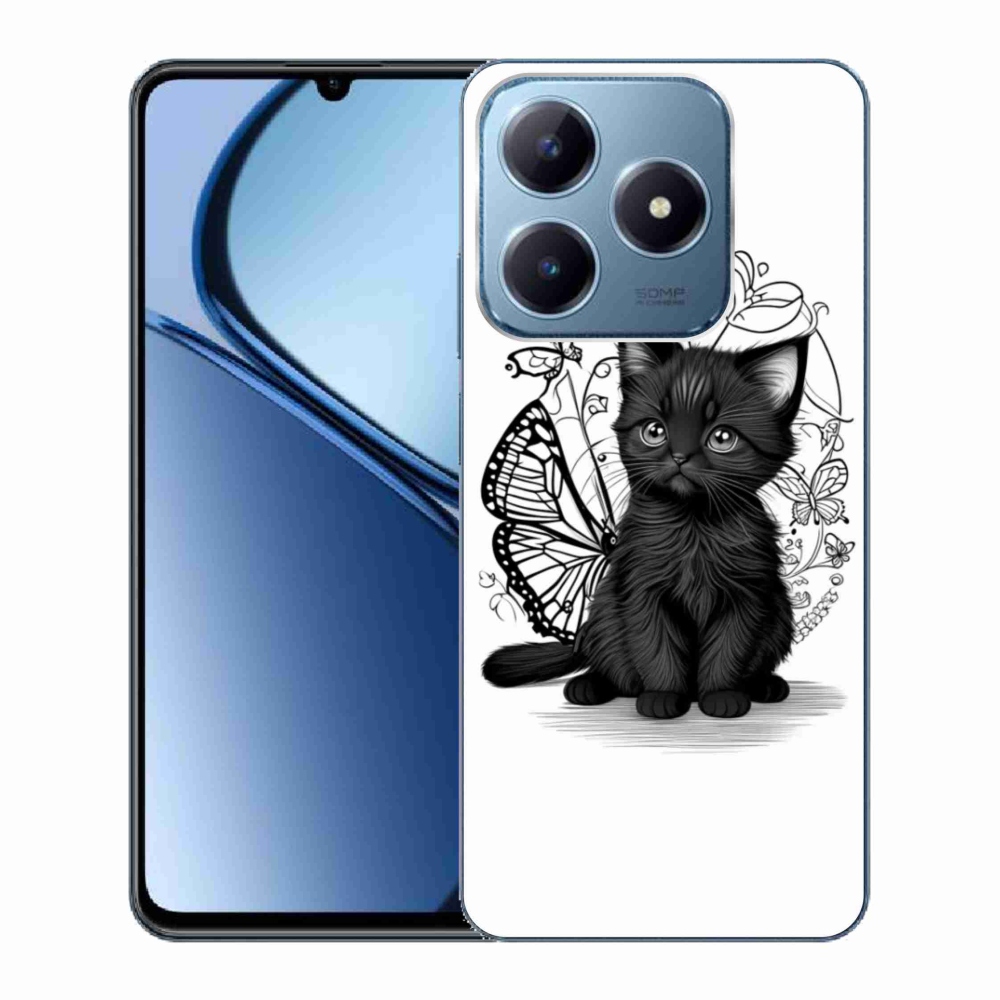Gélový kryt mmCase na Realme C63 - čierne mačiatko