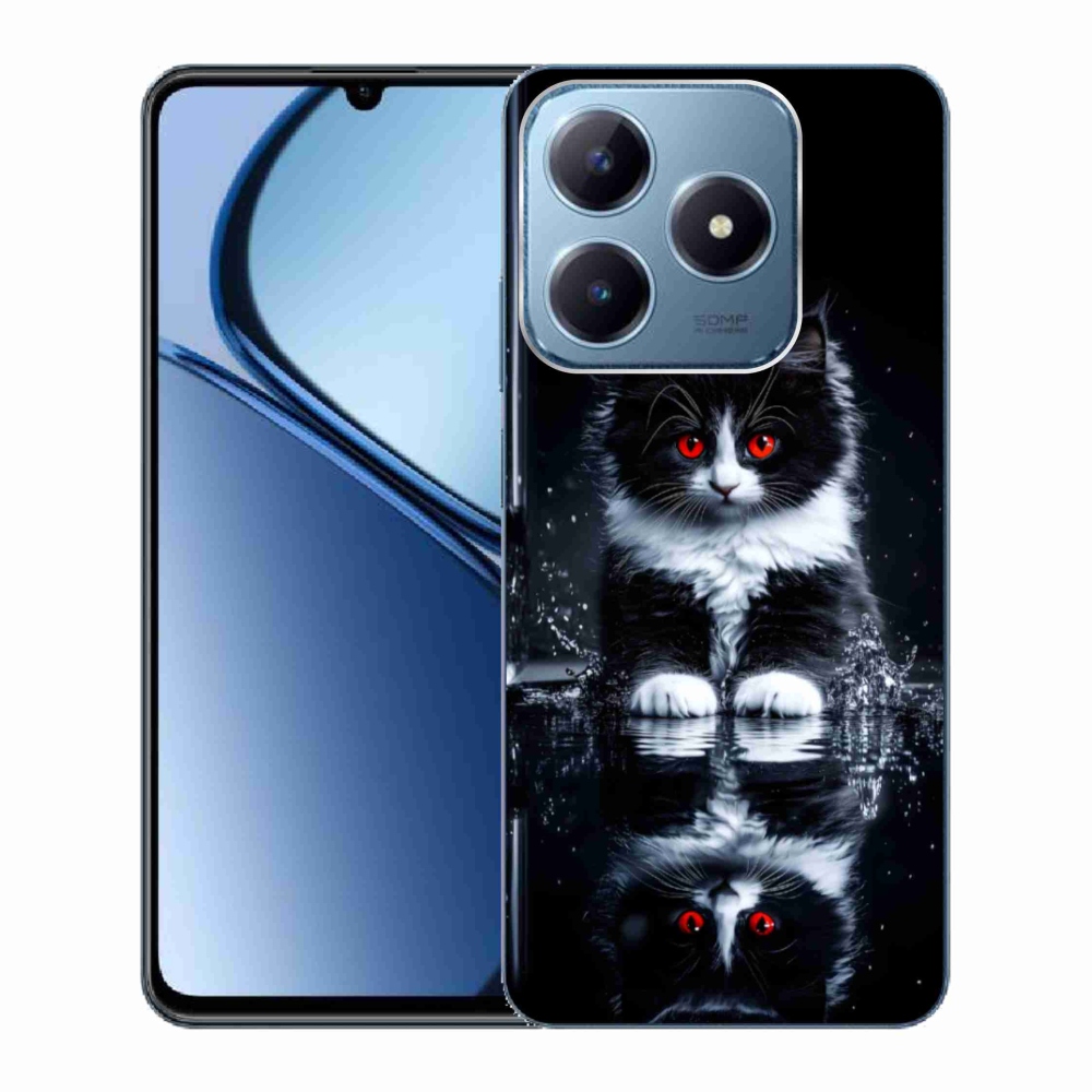 Gélový kryt mmCase na Realme C63 - čiernobiele mačiatko