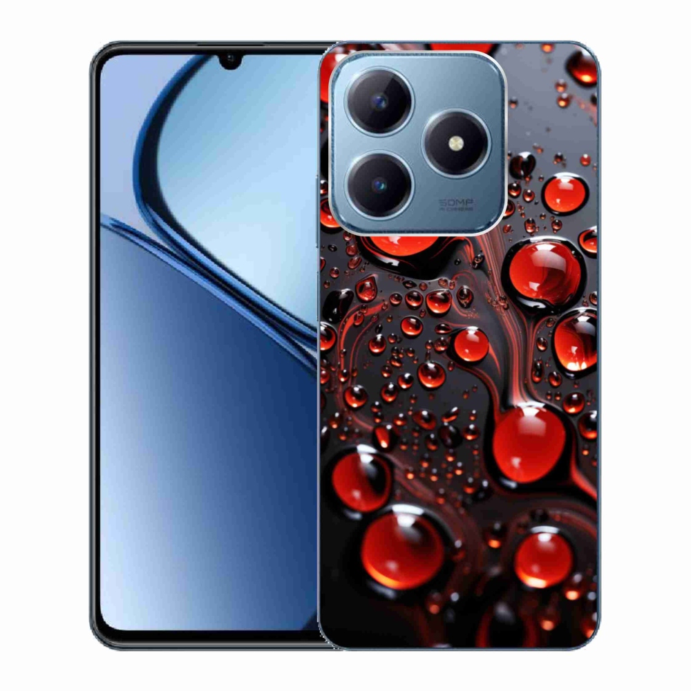 Gélový kryt mmCase na Realme C63 - červené kvapky 2