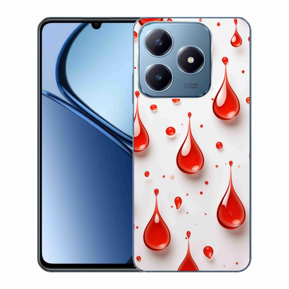 Gélový kryt mmCase na Realme C63 - červené kvapky