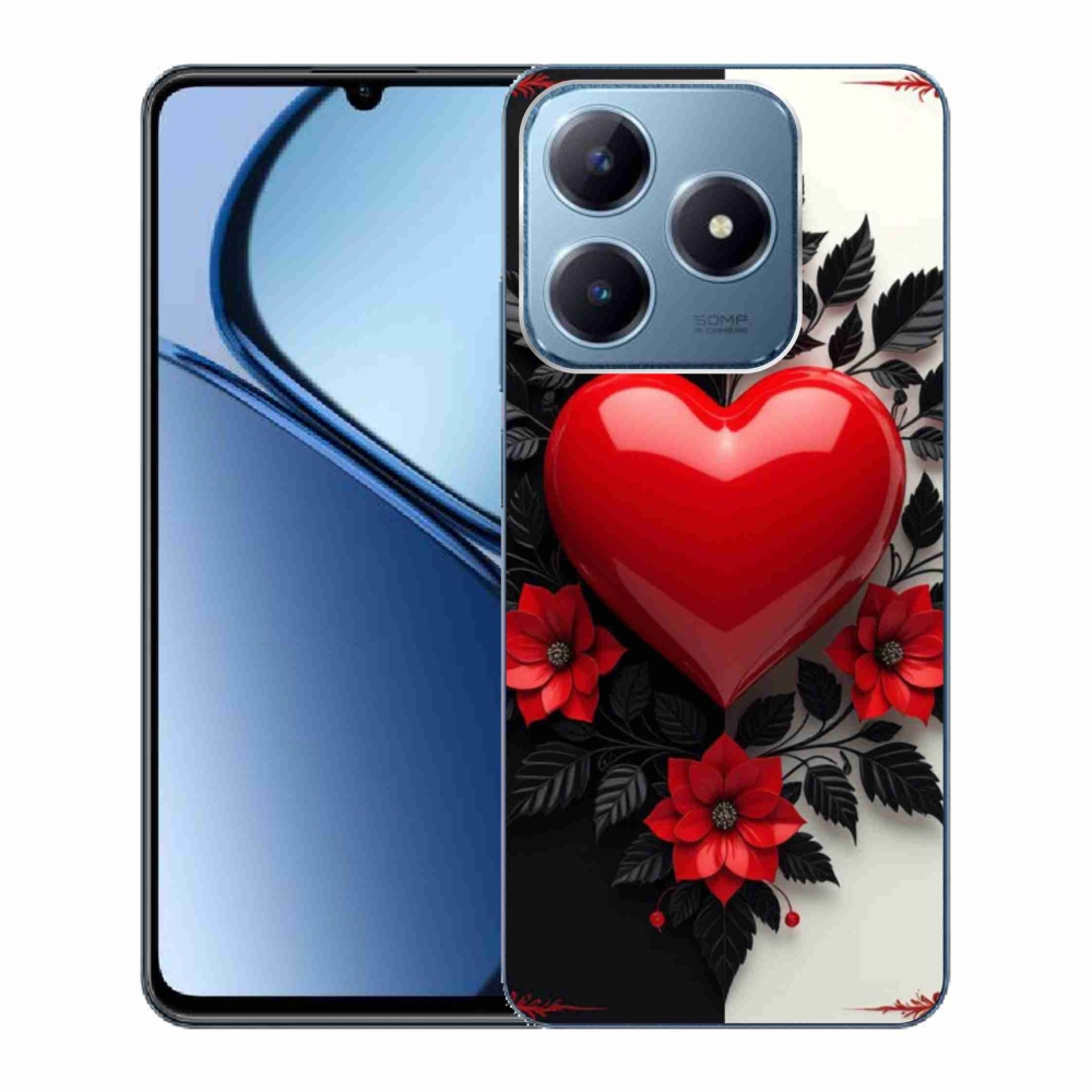 Gélový kryt mmCase na Realme C63 - červené srdce
