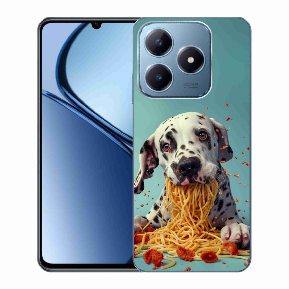 Gélový kryt mmCase na Realme C63 - dalmatín a špagety