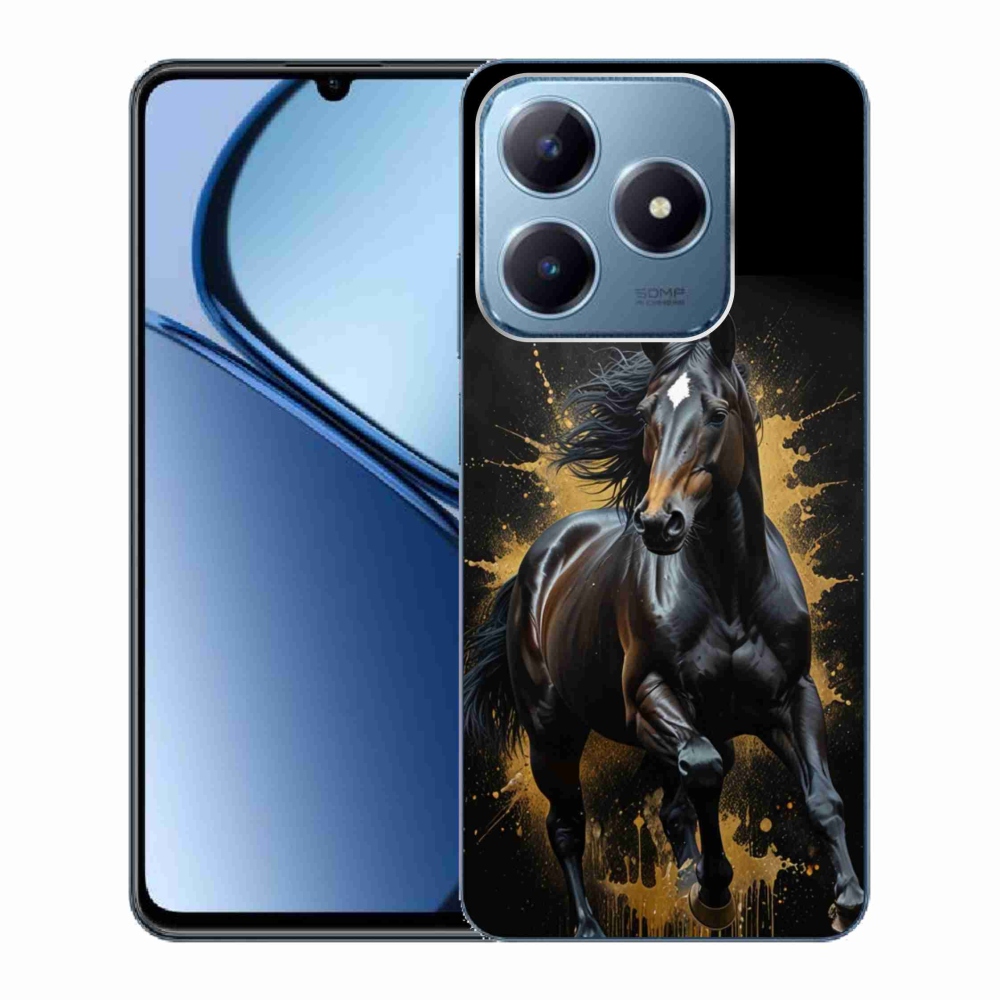 Gélový kryt mmCase na Realme C63 - elegantný čierny žrebec